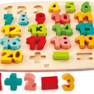 Hape Chunky Number Puzzle - Πάζλ Μεγάλων Αριθμών Από Το 1 Μέχρι Το 20 Με Σύμβολα Για Απλές Πράξεις - 24Τεμ.